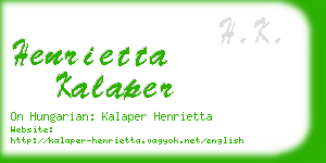 henrietta kalaper business card
